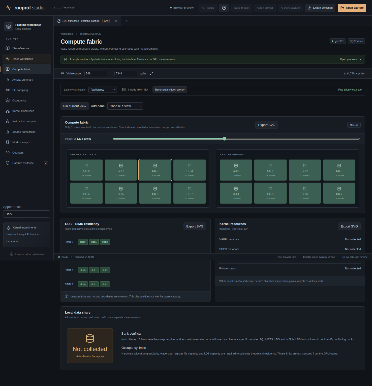 Compute fabric (desktop application, alternate capture)