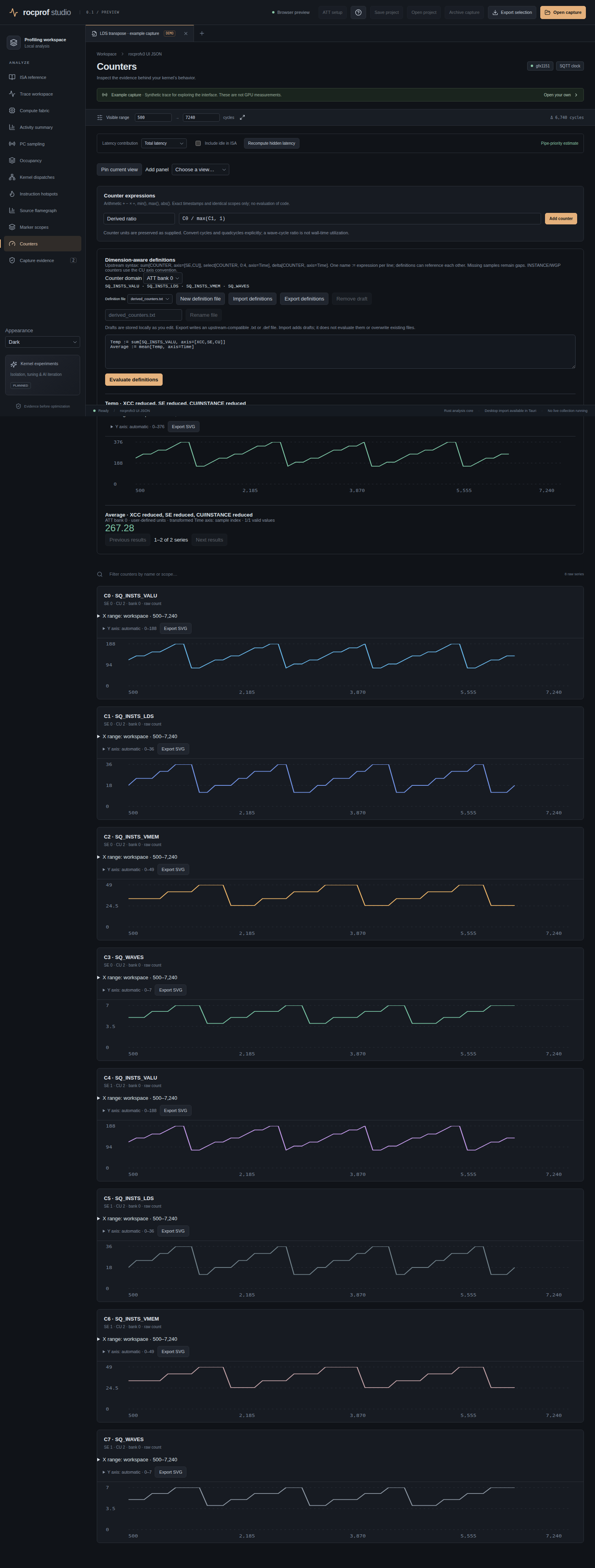 Counter expressions (desktop application)