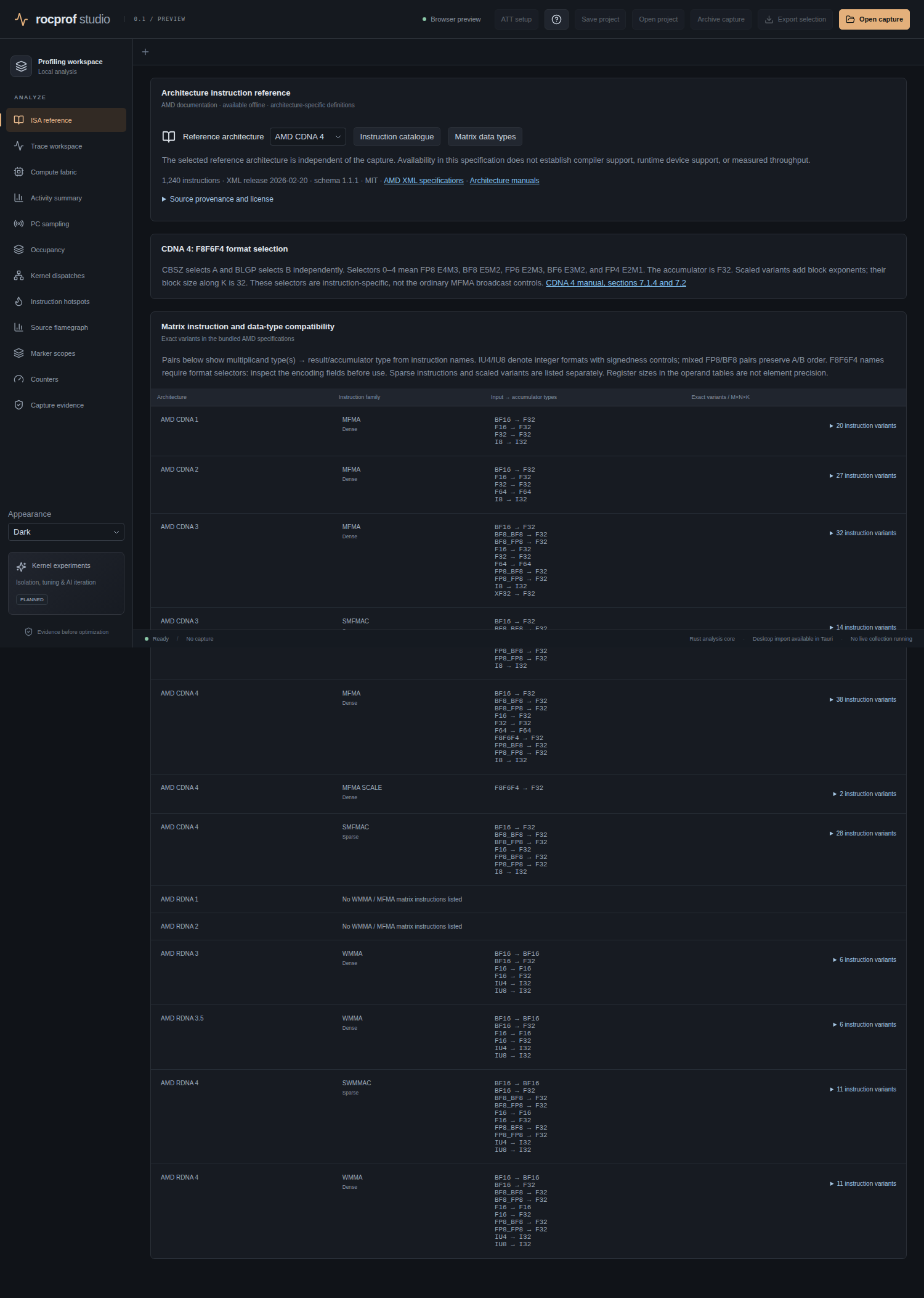 Matrix-type compatibility (desktop application)