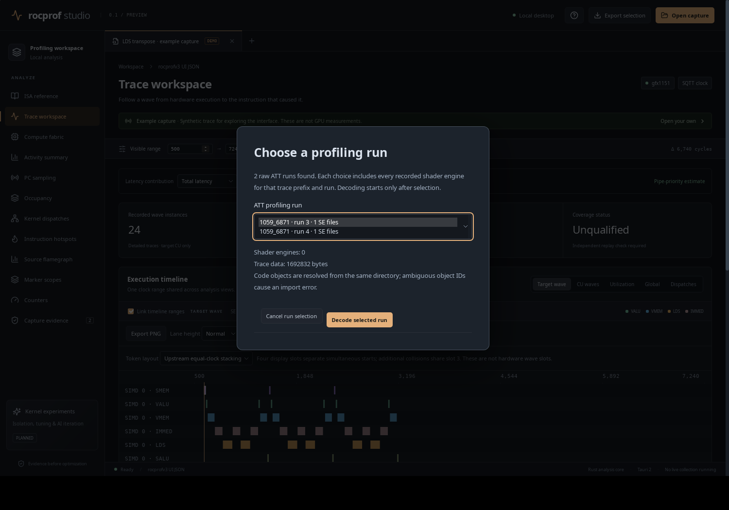 ATT run chooser (desktop application)