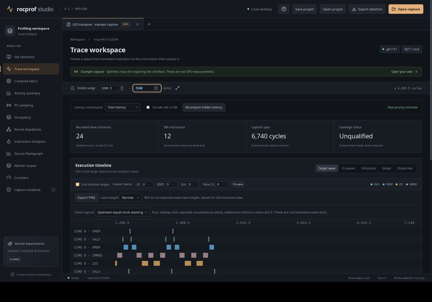 Committing a measured range (desktop application)